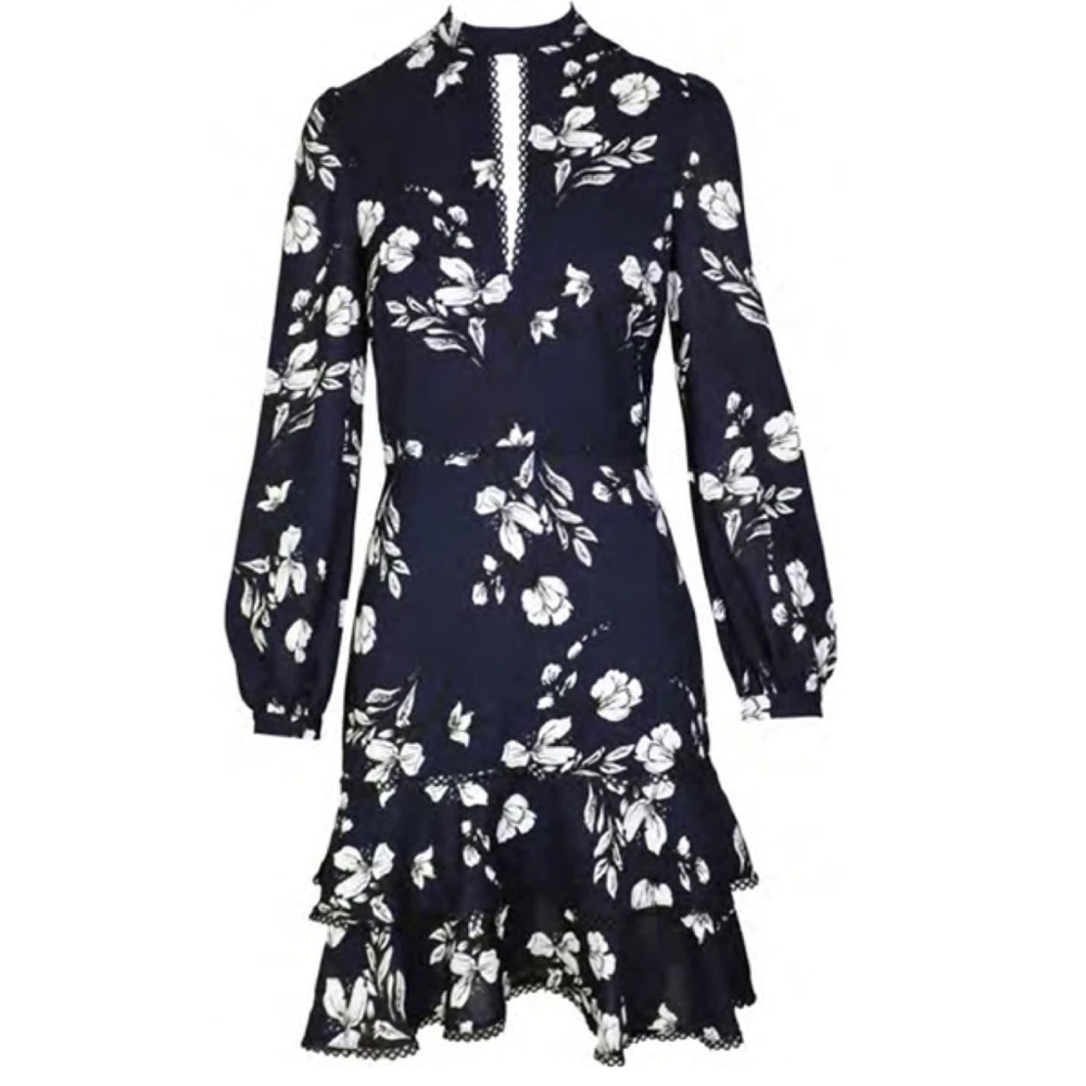 Navy Floral Boho Dress